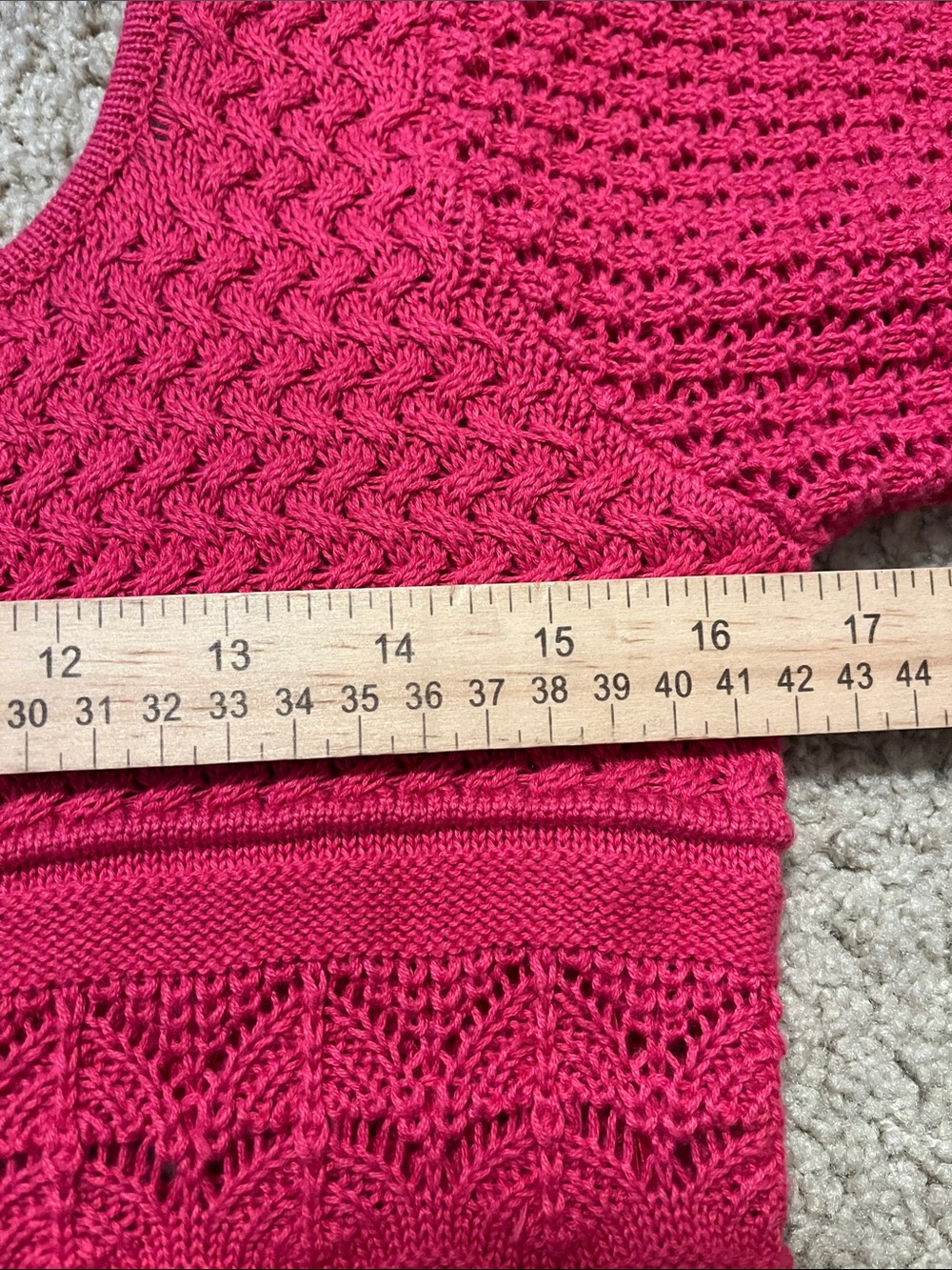 NWT Lucy Paris Fuchsia Pink Sweater Knit Puff-Sleeve Crop Top  Stretchy Large - Picture 6 of 7